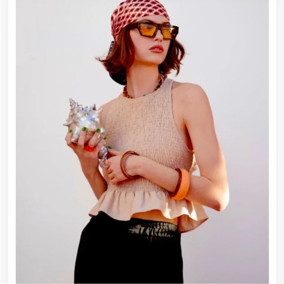 ELASTICIZED RUSTIC TOP
BEIGE - REF. 9878/087 - Picture 1 of 12